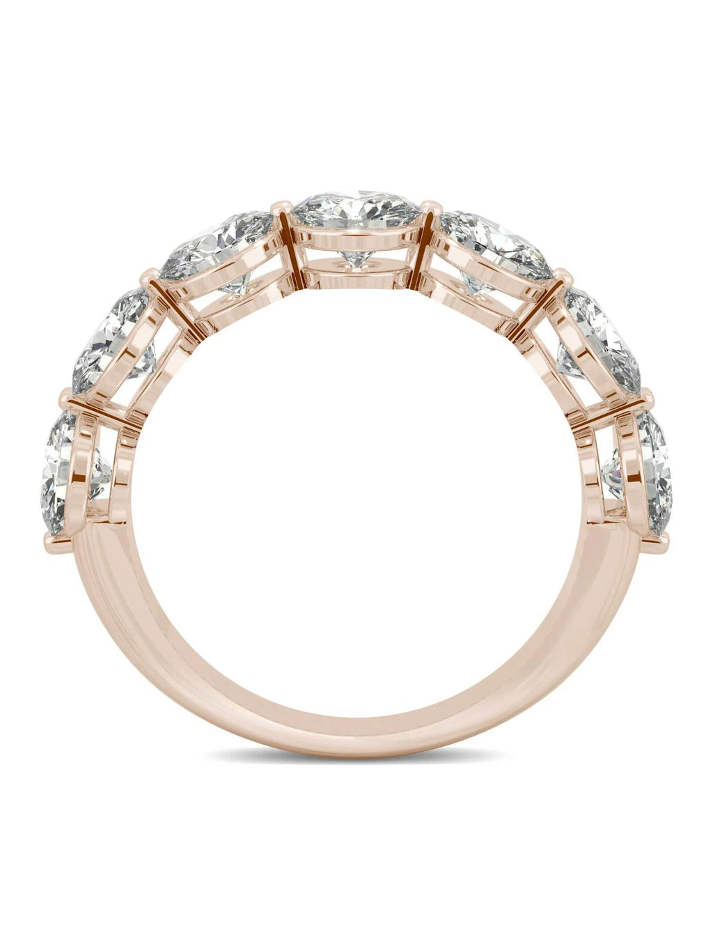14K Rose Gold Moissanite 5mm Round Wedding Band Size 5 B98881