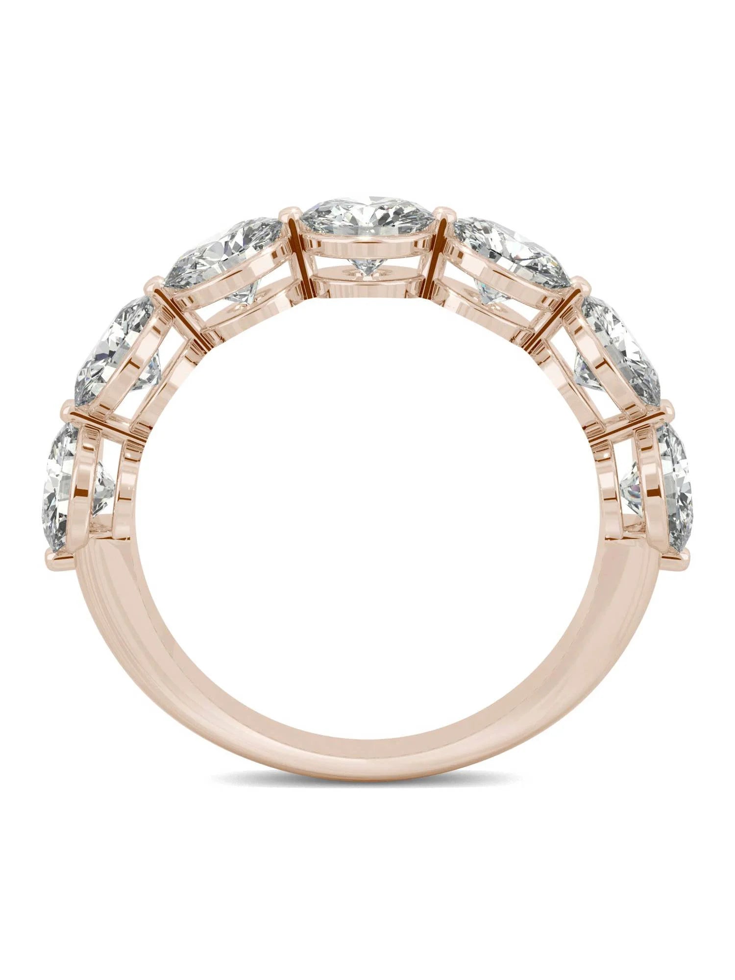 14K Rose Gold Moissanite 5mm Round Wedding Band Size 5 B98881