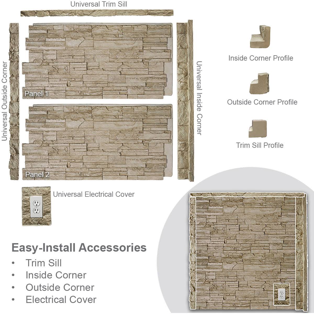 Sandstone Faux Stone Siding Panel T192232