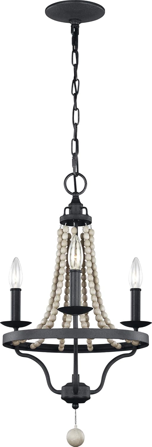 Bronze 6-Light Candle Bead Chandelier Y434