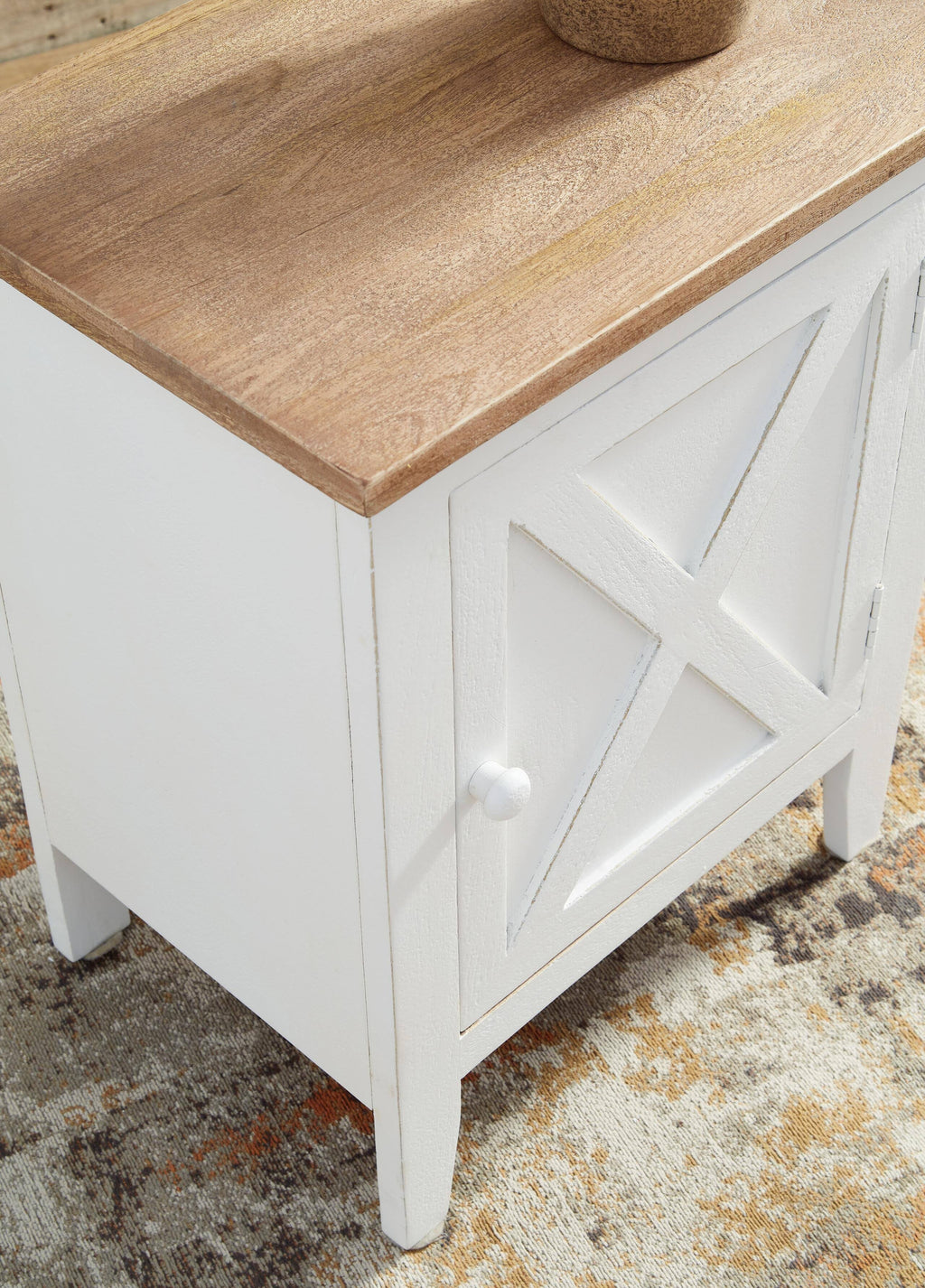 White and Brown Accent Cabinet C46646
