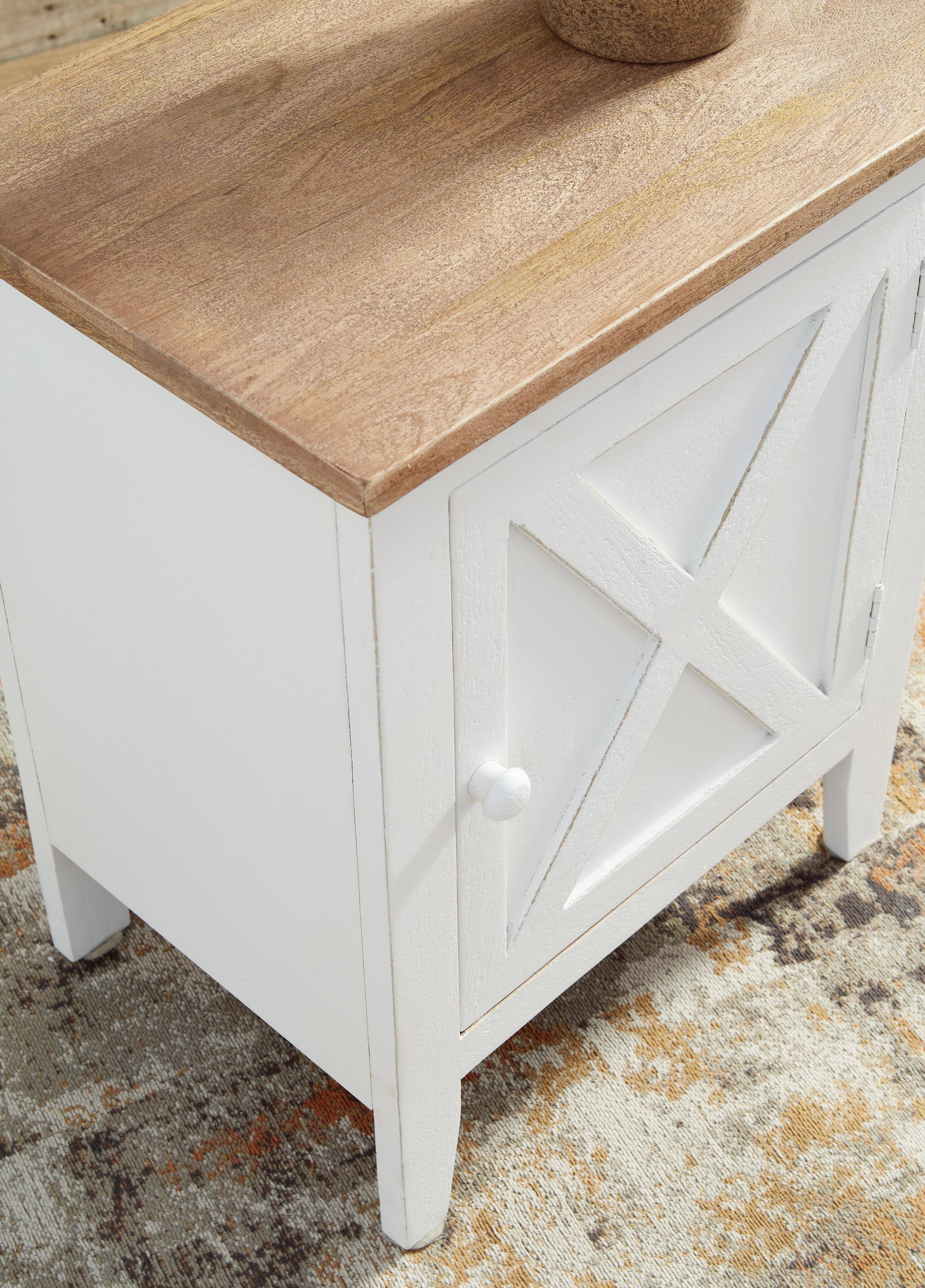 White and Brown Accent Cabinet C46646
