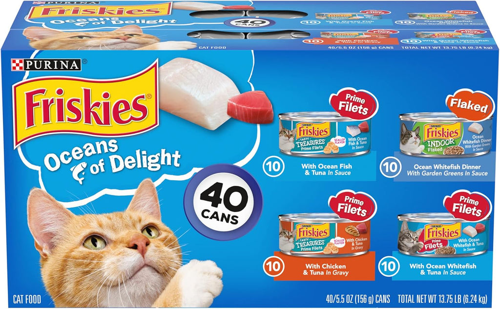 Wet Cat Food Variety Pack, 40 Cans, 5.5 oz. Z654