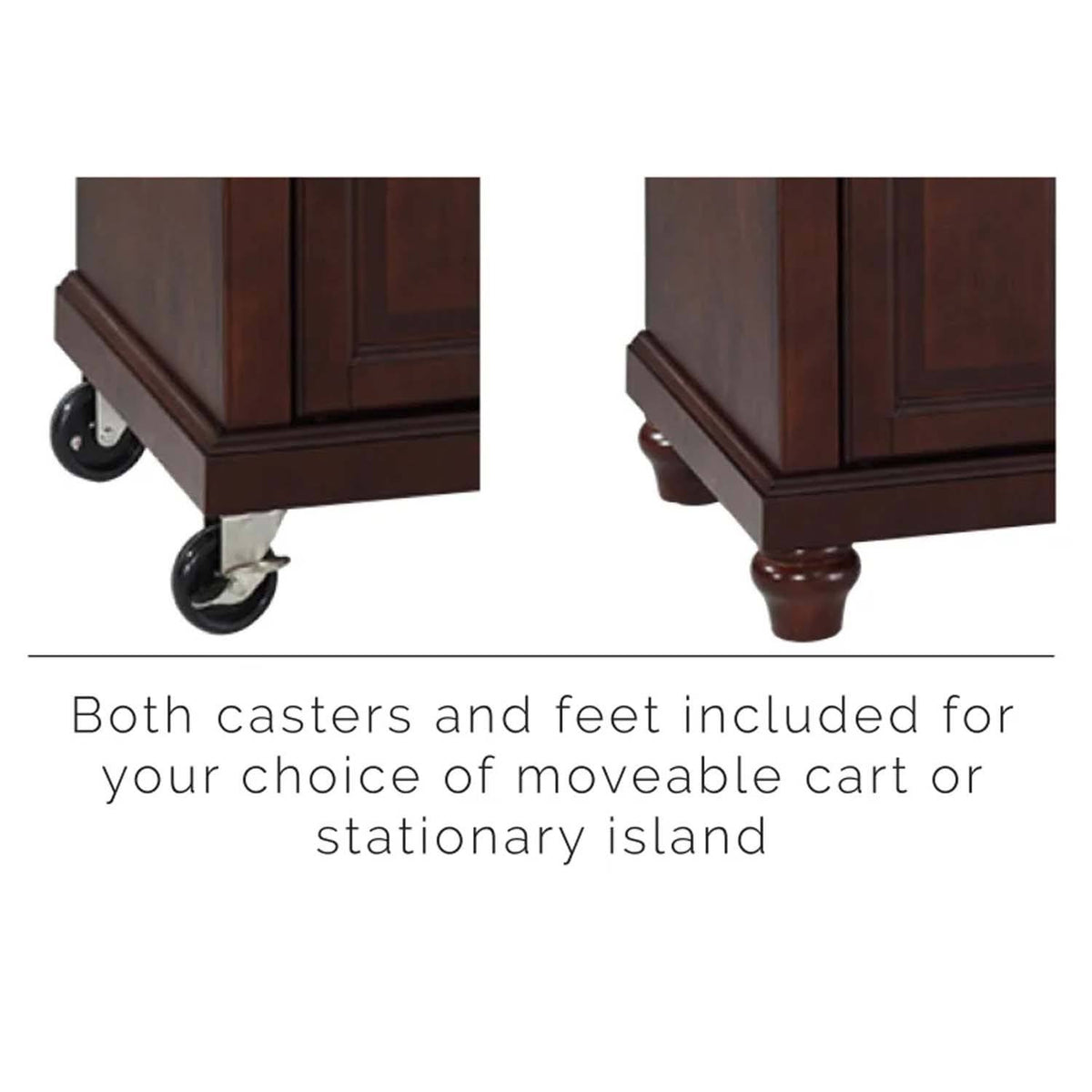 Vintage Mahogany Solid Granite Top Kitchen Island Q940308