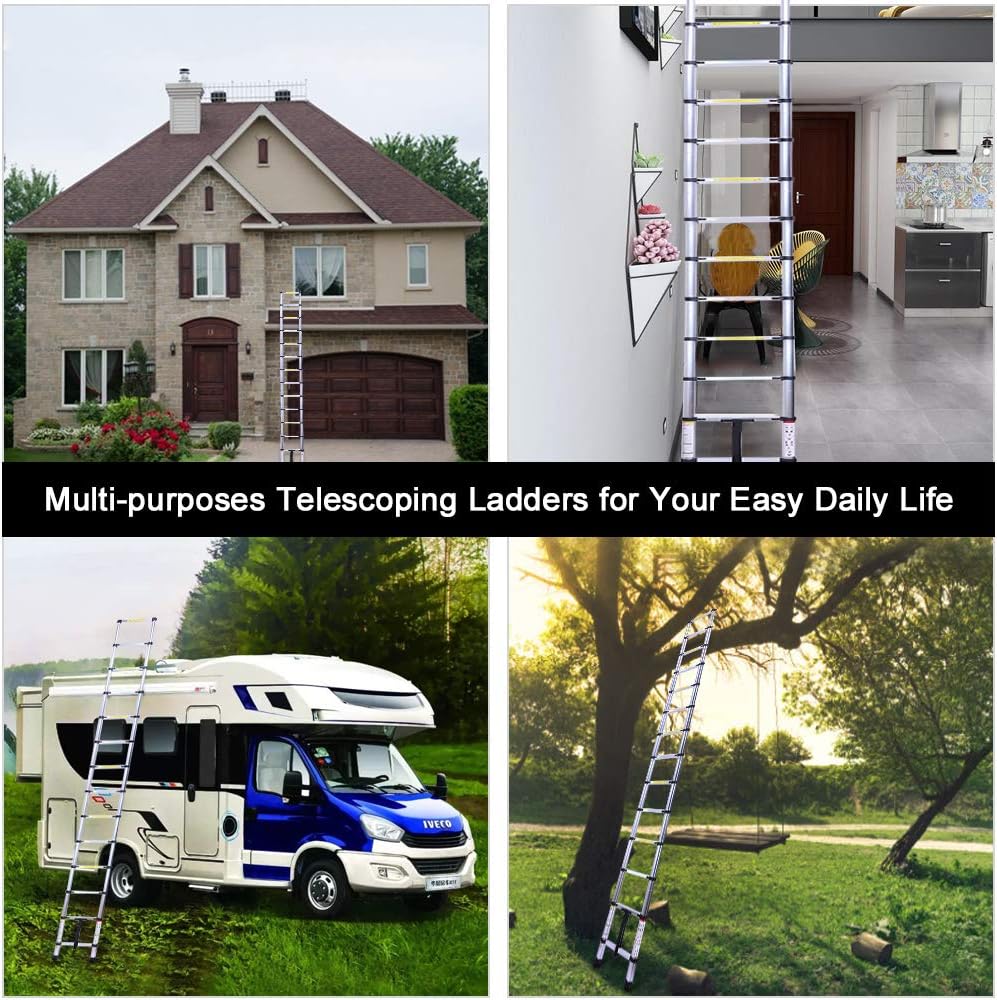 19.7FT Telescopic Extension Ladder, 330LB Capacity G40793
