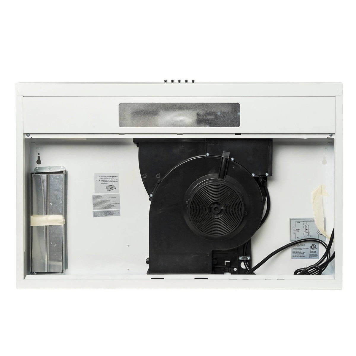 36x22 Under Cabinet White Stainless Steel Kitchen Range Hood V151