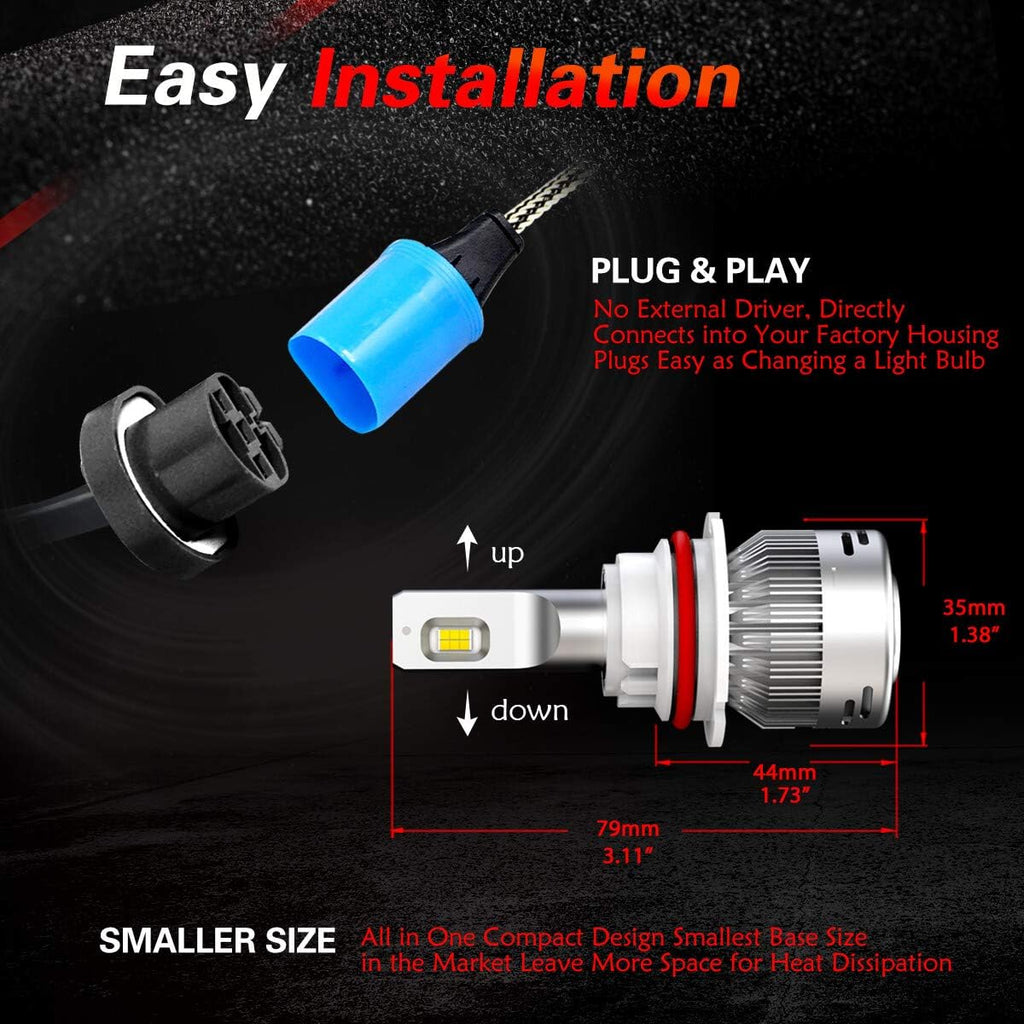 9007 HB5 LED Bulbs 60W 6000LM 6000K Pack of 2 K817464
