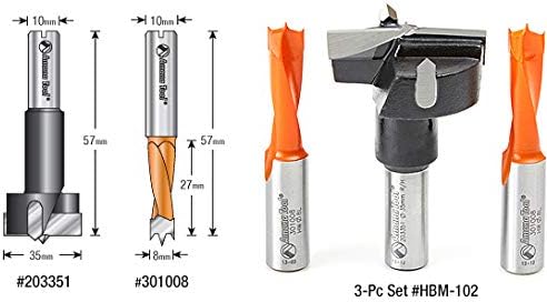 3-Pc Carbide Tipped Hinge Boring Bit Set W7196