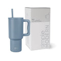 30 oz Insulated Stainless Steel Tumbler with Handle and Straw Lid O528952