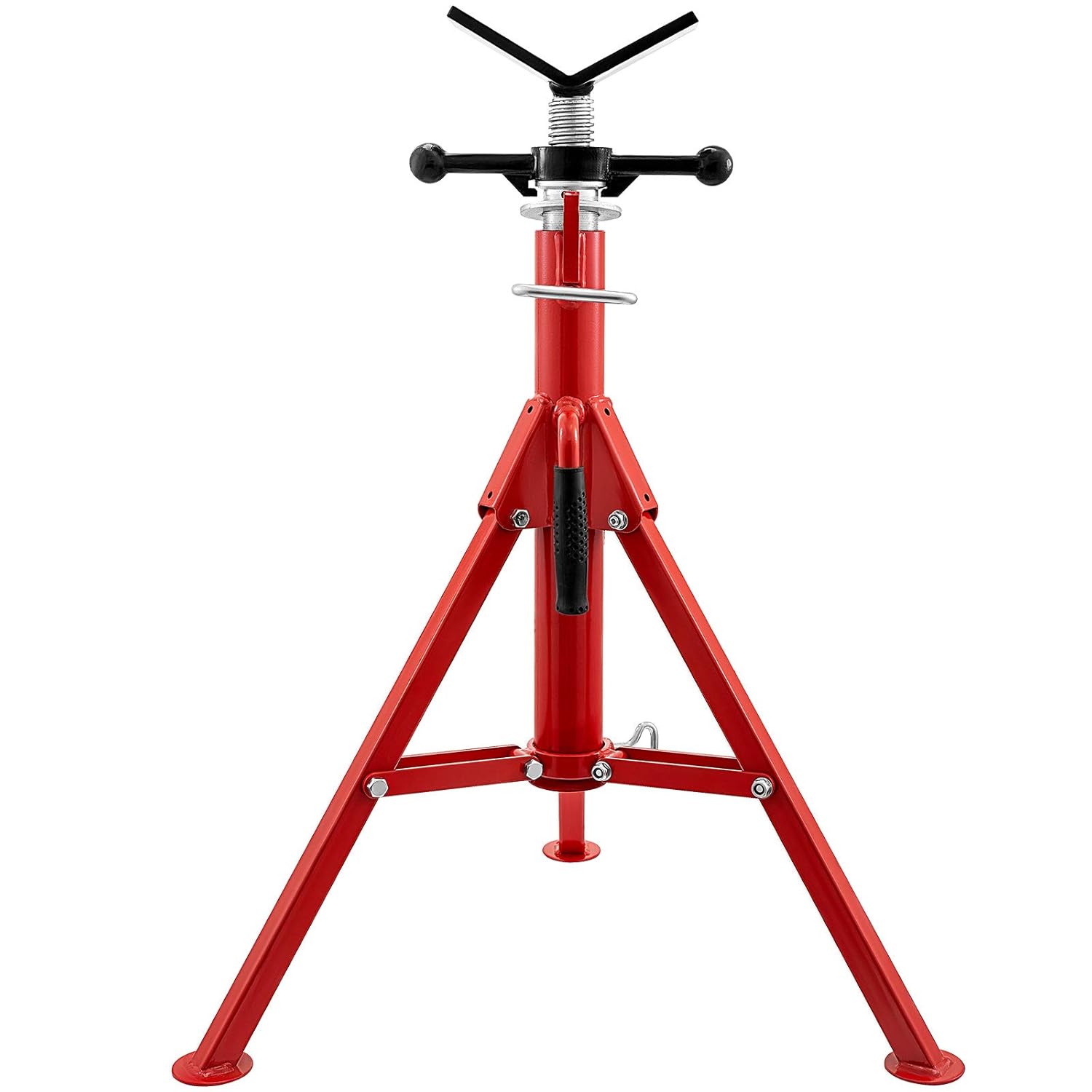 V Head Pipe Stand, Adjustable Height 24-42, 2500 lb. Load Capacity, Carbon Steel N180