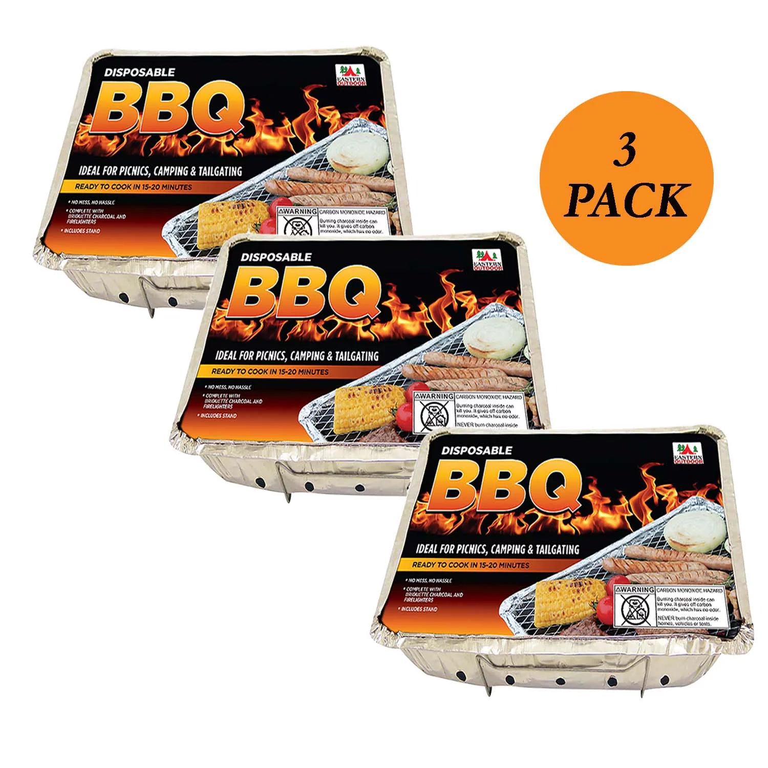 Disposable Aluminum Charcoal Grill 3 Pack 8.5 X 10.75 inch R487579