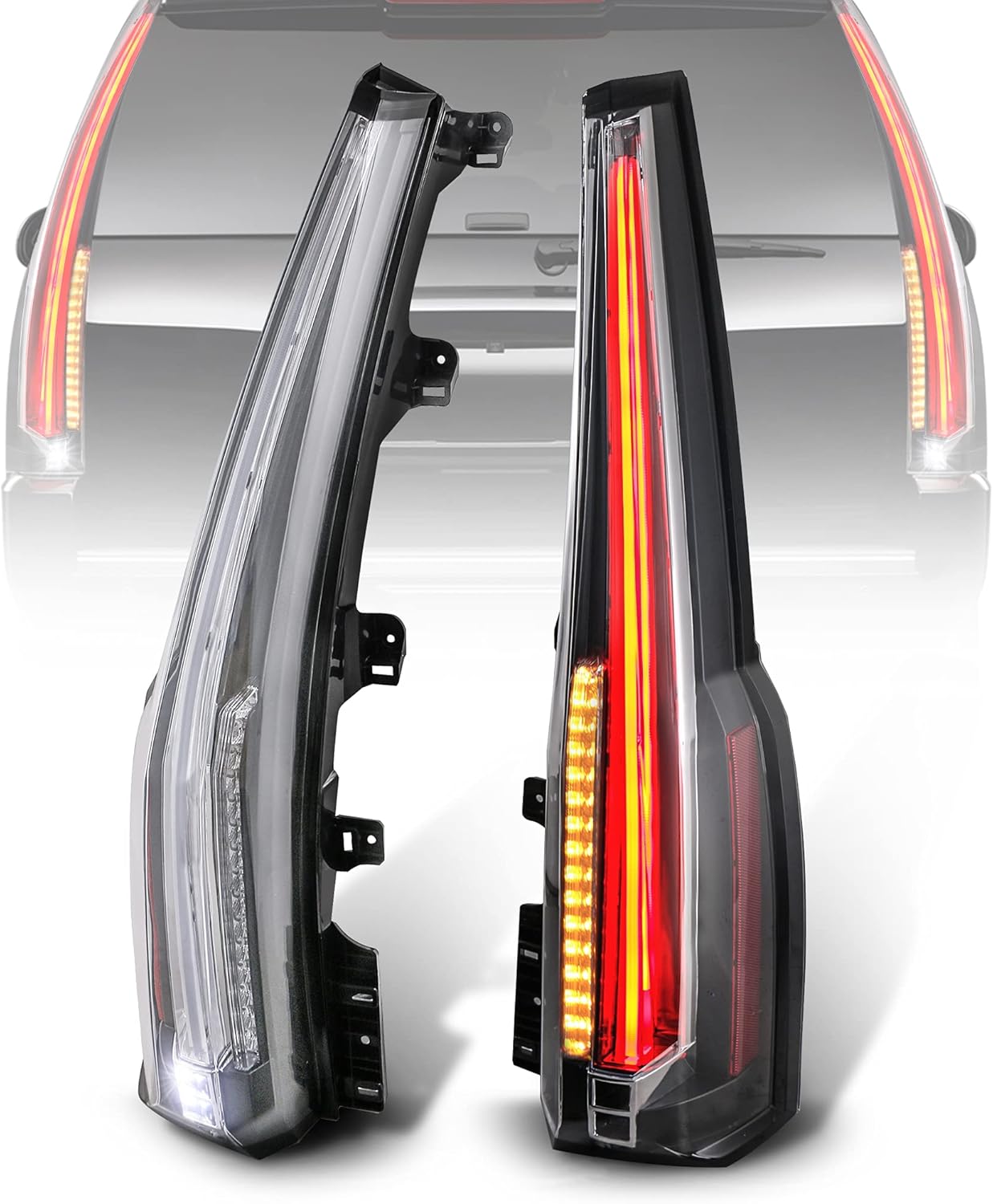Set of 2 Red Clear LED Tail Lights G81209