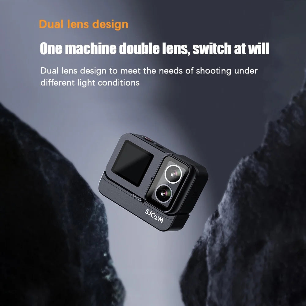 Action Camera 20MP Waterproof Dual Screen 135° Wide Angle with External Battery Case J56061