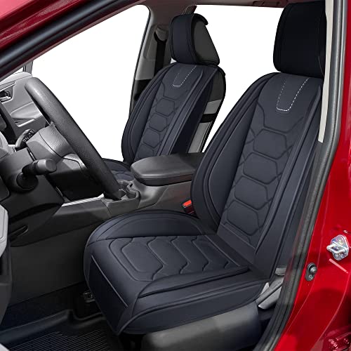 Black Leather Seat Covers for RAV4 (Sport Front Pair, Black&Gray) P321