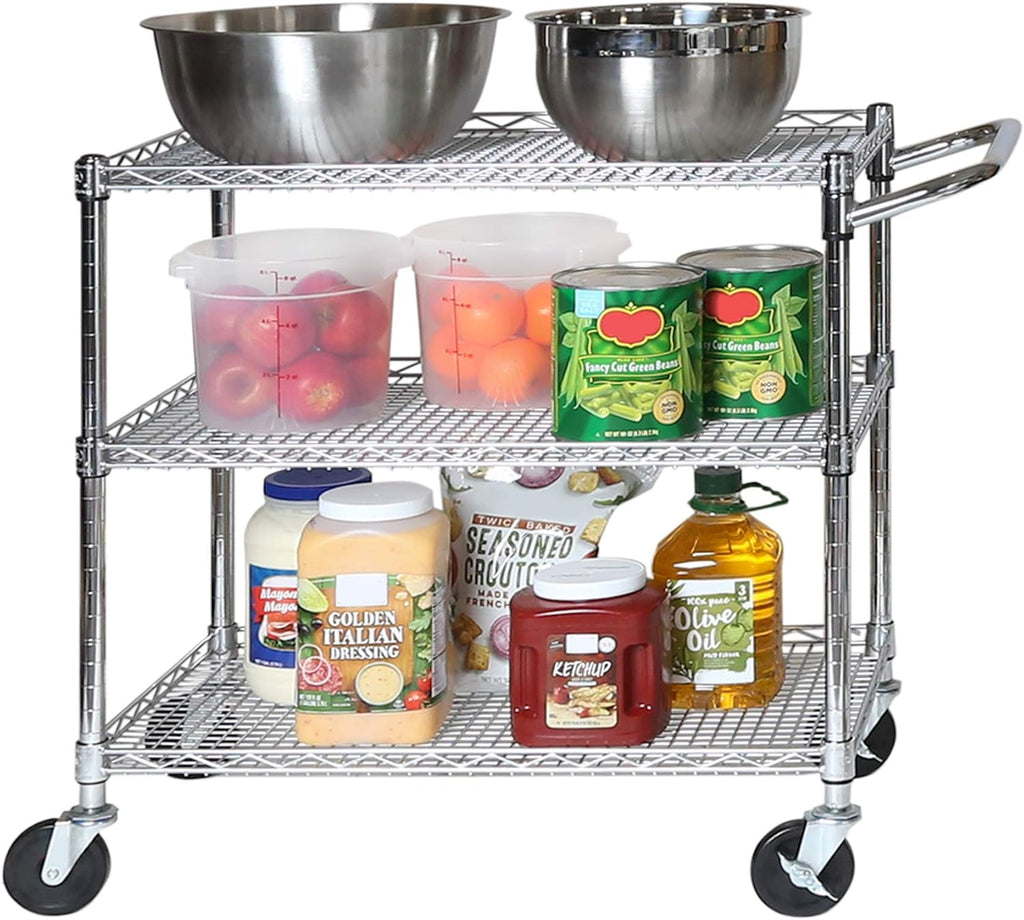 Chrome 3-Tier Utility Storage Cart O1556