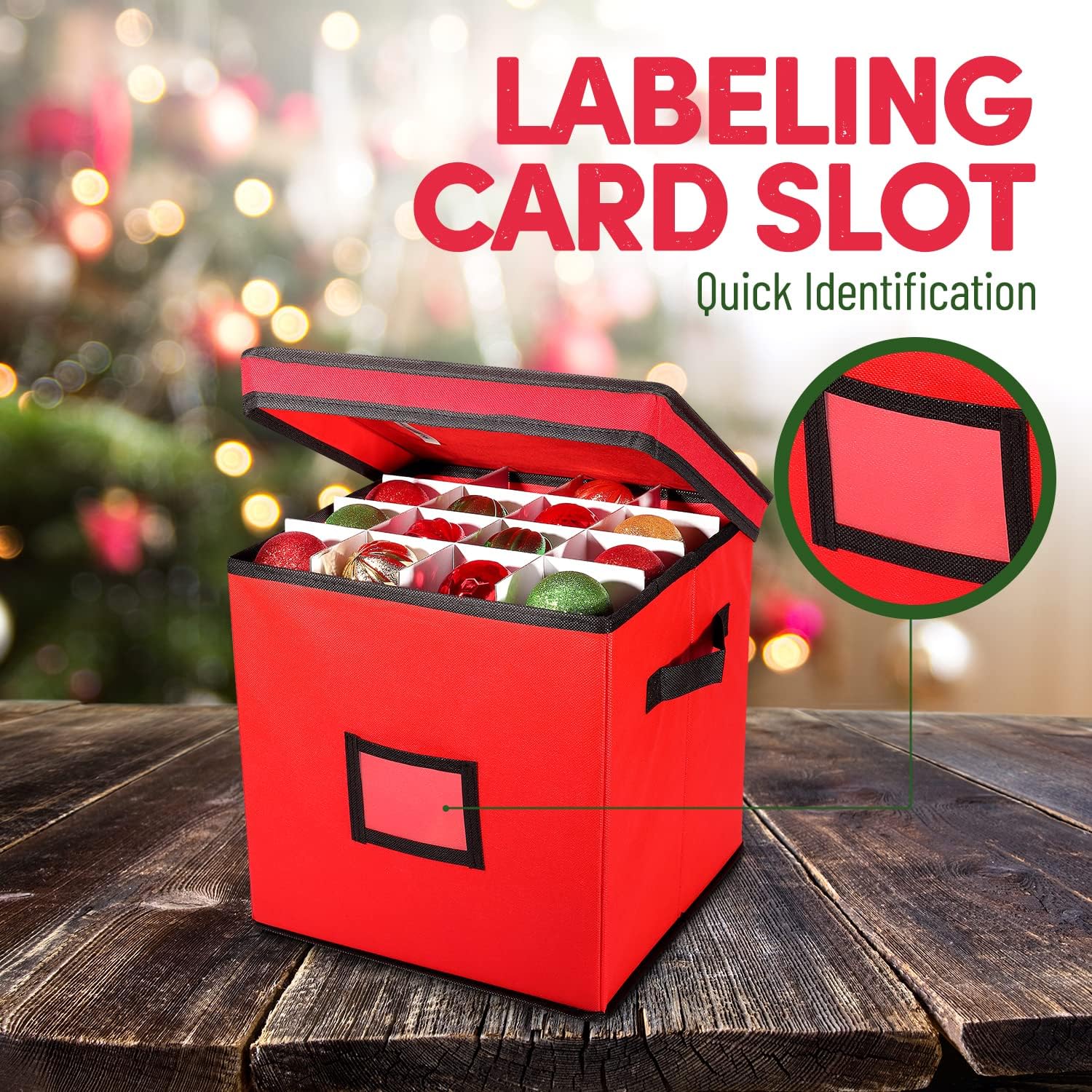 4-Layer Polyester Ornament Storage Box F894579