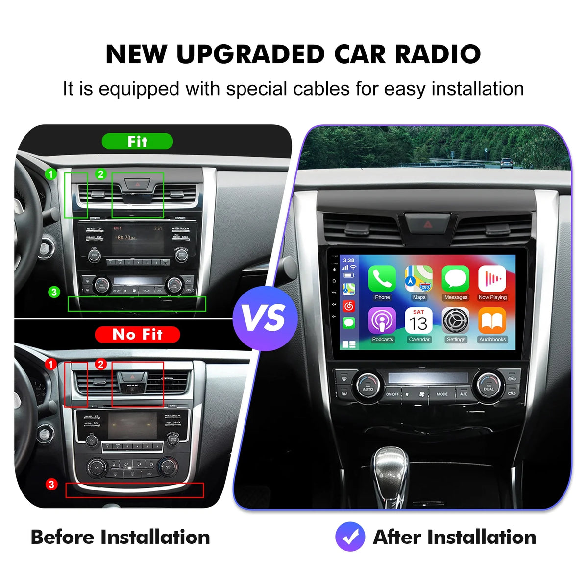 10.1 inches Android 12 Double Din Car Stereo IPS Touchscreen Car Radio with Carplay Android Auto Backup Camera GPS FM BT W619601