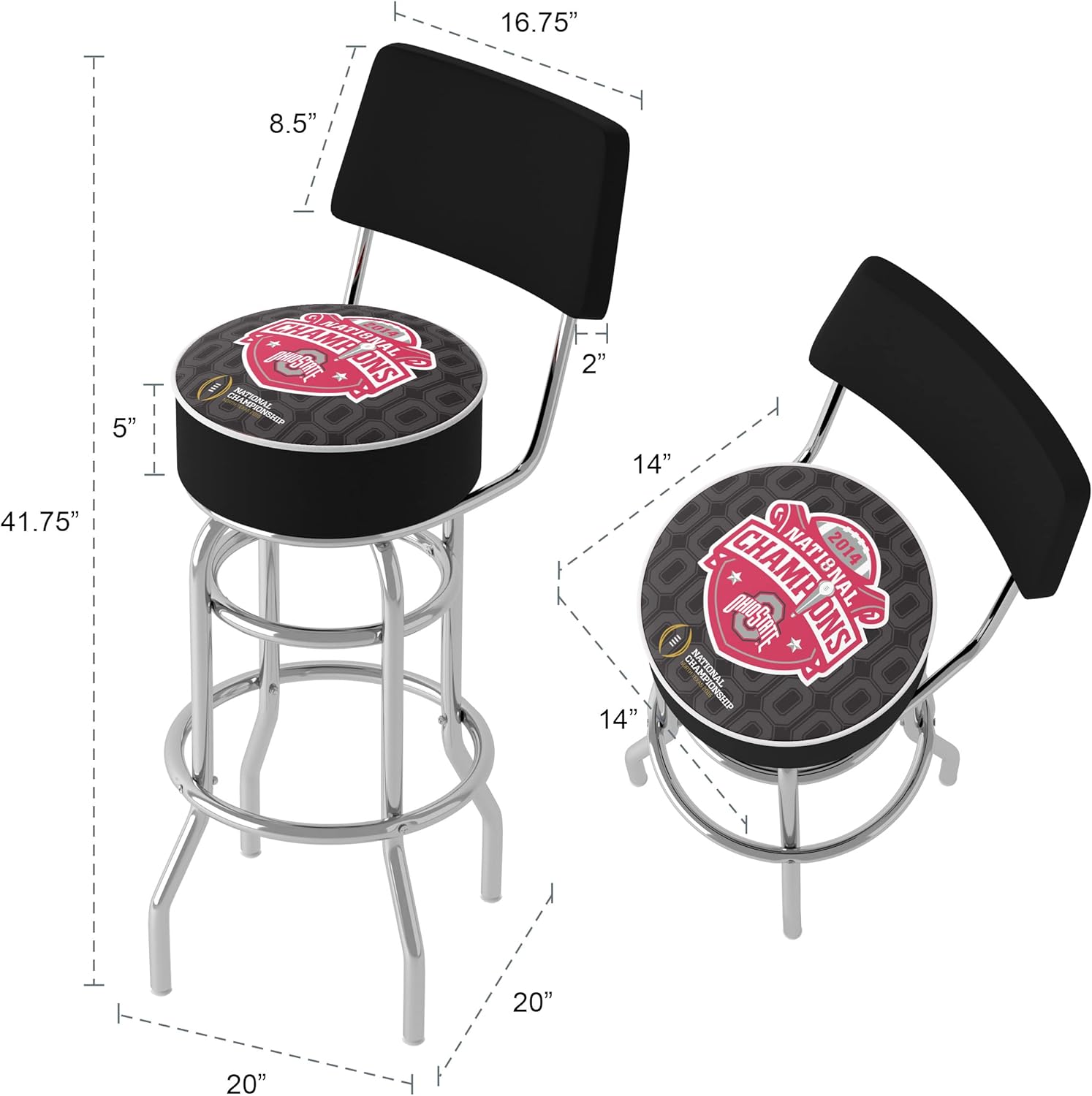 Black Swivel Bar Stool with Foam Padded Seat and Back Z83949