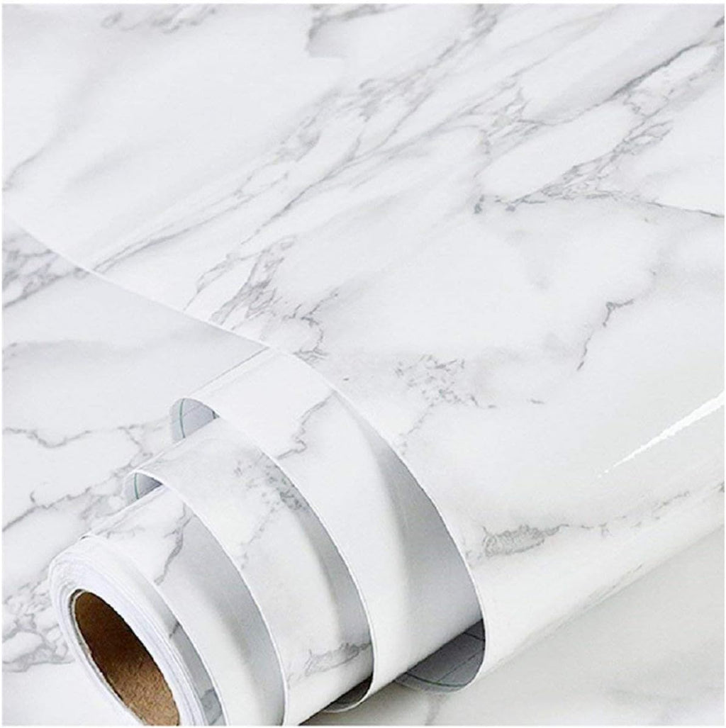 Marble Paper Granite Gray/White Roll PVC Kitchen Countertop (17.71" x 393.7") K585