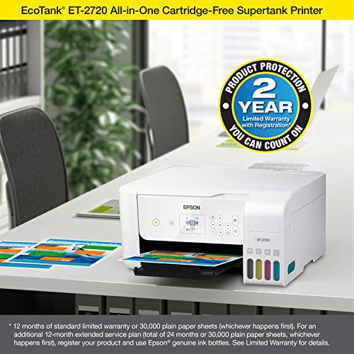 White Wireless All-in-One Supertank Printer with Scanner and Copier I816876