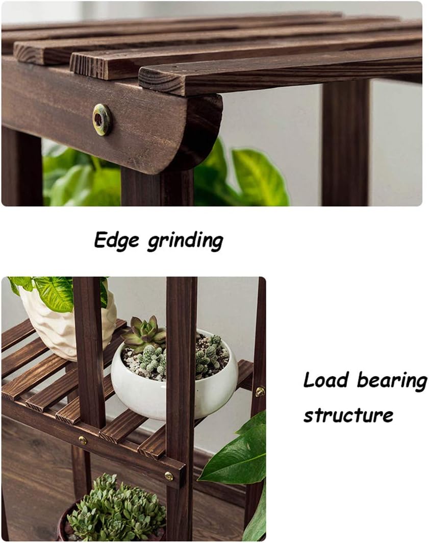 Multi-Layer Wooden Plant Stand with Wheels E7916