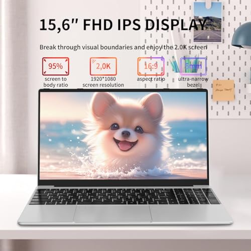 15.6" FHD Display Intel N95 Quad-Core 16GB RAM 512GB SSD RGB Keyboard Fingerprint Reader Windows 11 Pro Laptop F852281