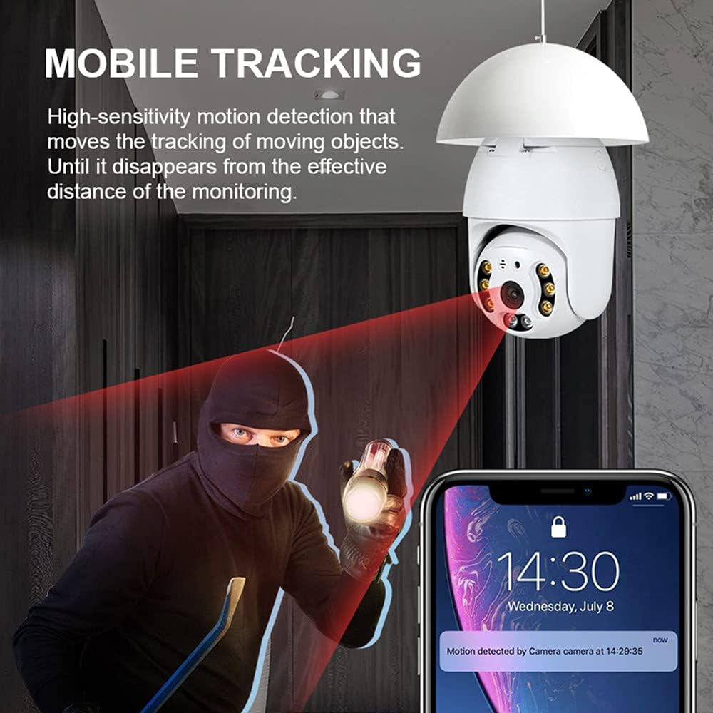 2K 3.0MP Wireless PTZ Security Camera with E27 Bulb Connector, Pack of 2 S875520