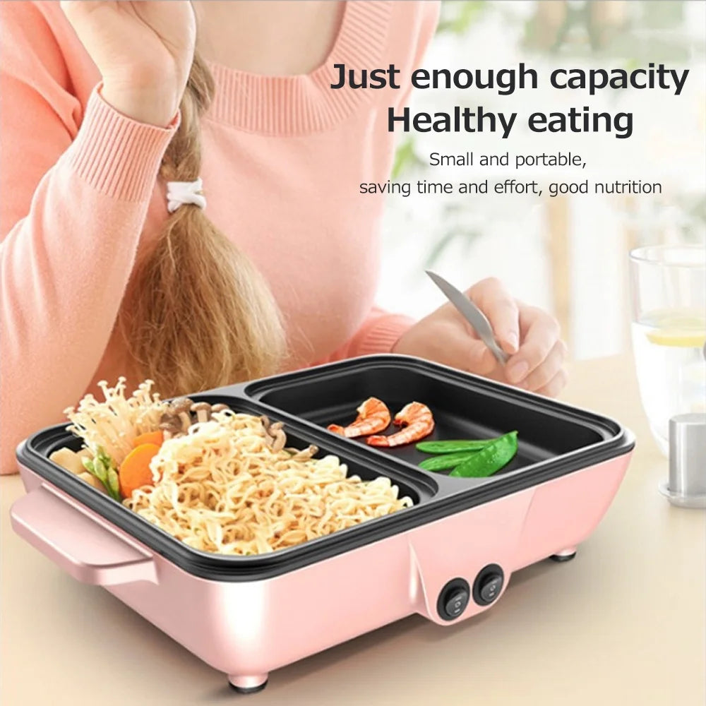 2 IN 1 Electric Grill Pan Hot Pot Barbecue Machine W17271