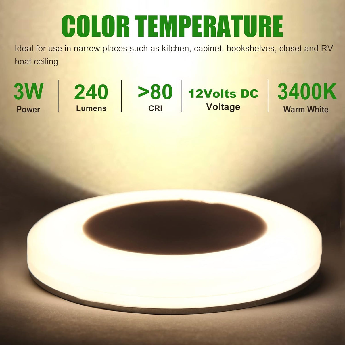 12 Volt LED Ceiling Dome Light, 6 Packs V644