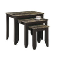 Cappuccino Marble Top Nesting Table 3-Piece D471