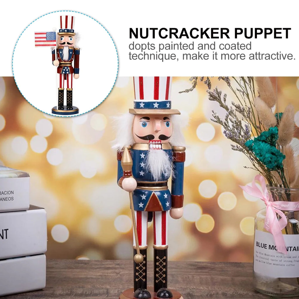 Patriotic Wooden Nutcracker Soldier Decoration Doll D50653