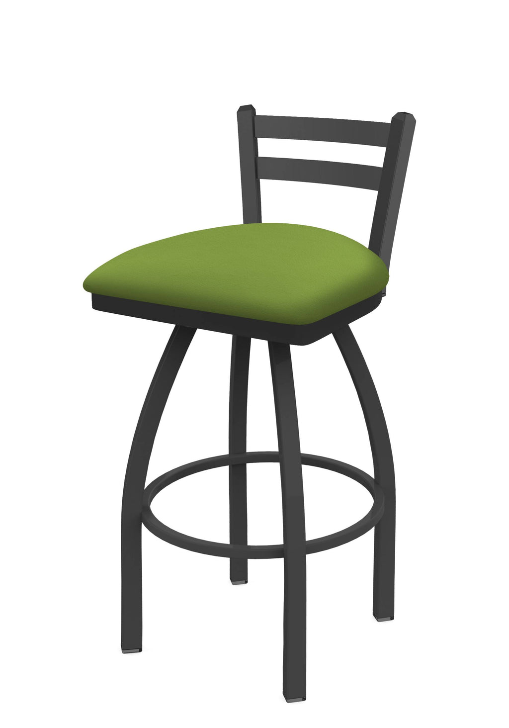 25x22 Low Back Swivel Counter Stool with Pewter and Kiwi Green Seat Q8456