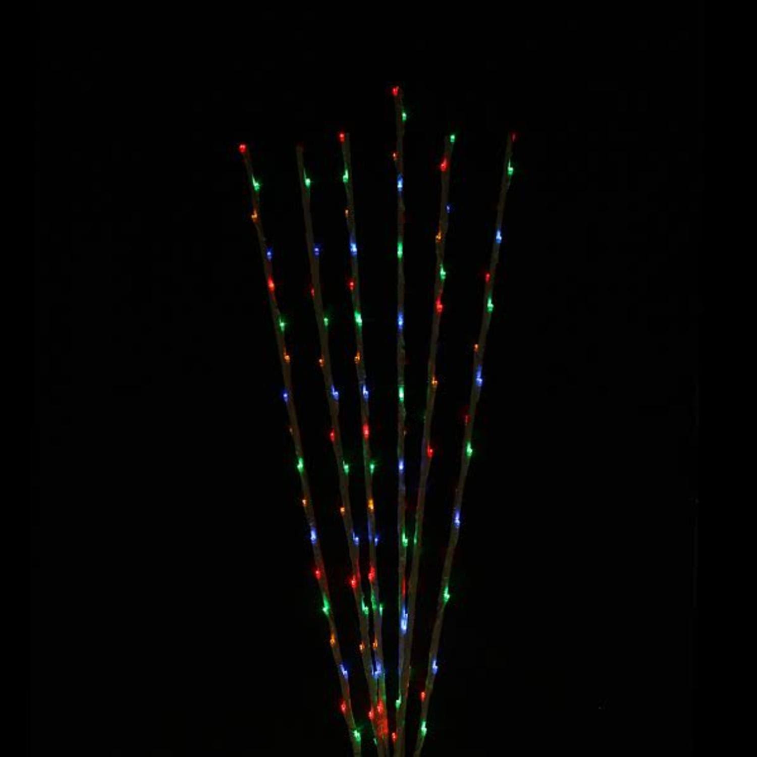 Set of 6 LED Lighted Branch Spray Pathway Markers T506
