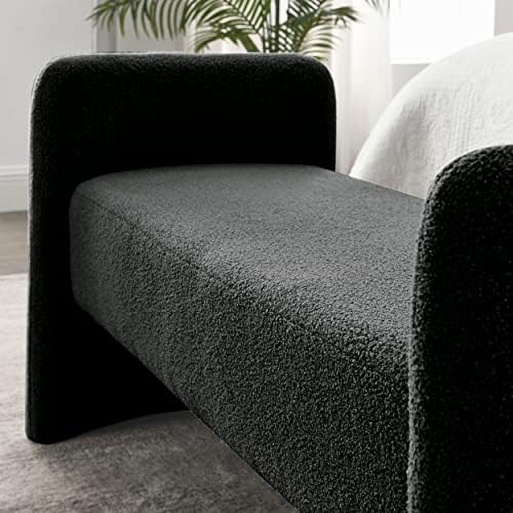Black Velvet Ottoman Bench T1919