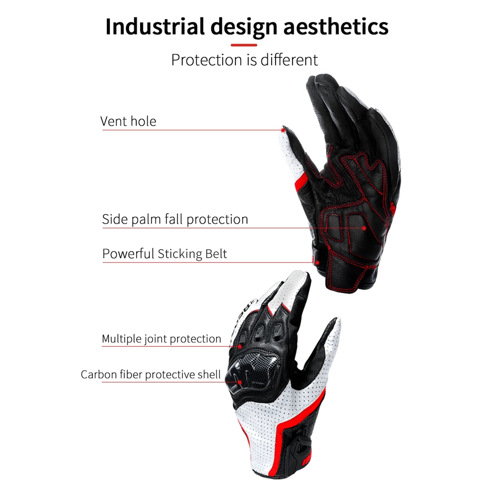 Carbon Fiber Knuckle Motorcycle Gloves Y1469