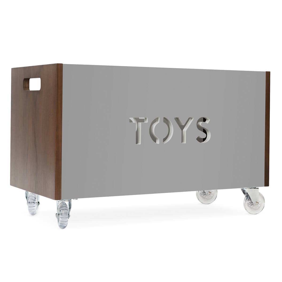 Walnut / Red Toy Box Chest on Casters Y5007