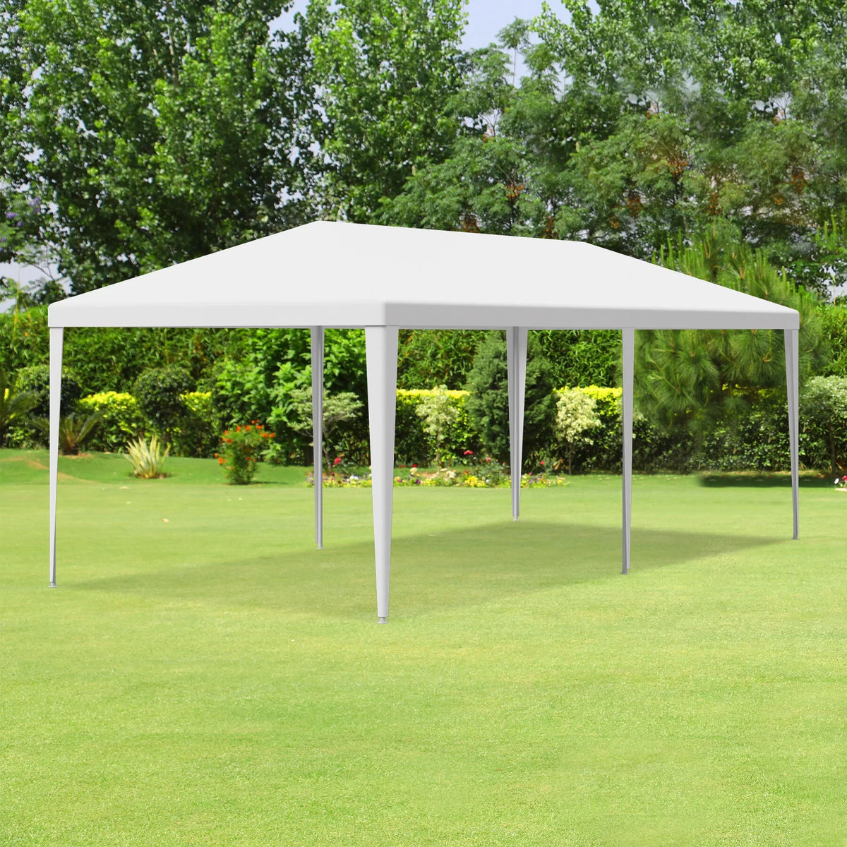 White 10x20FT Outdoor Gazebo Canopy Tent with 6 Removable Walls D766