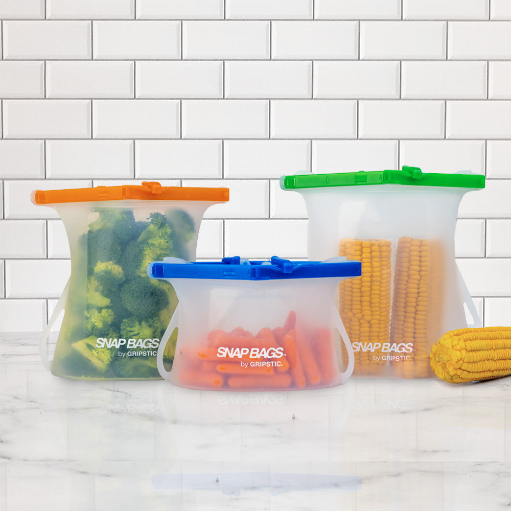 3-Pack Platinum Silicone Microwave Steamer K6336