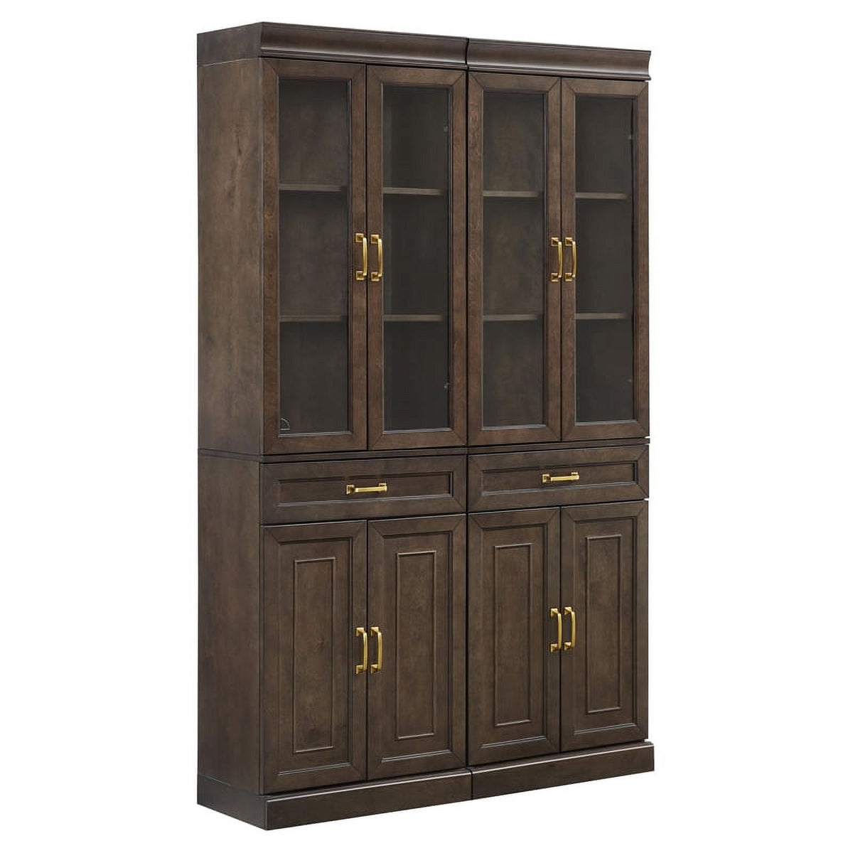 Coffee Wood Kitchen Storage Pantry Set of 2 O769056