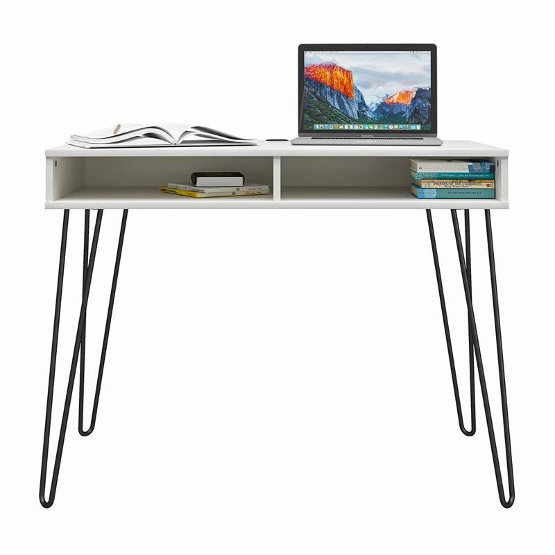 White Computer Desk with Storage T449033