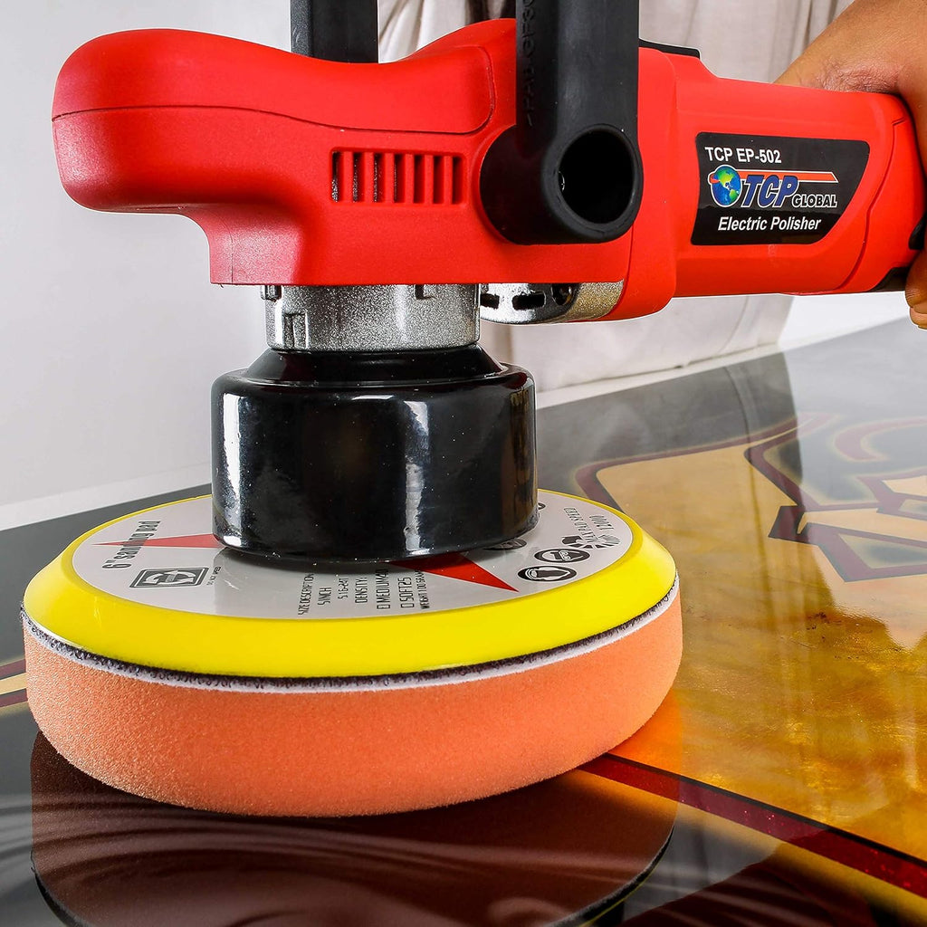 6 Pad Random Orbit Dual-Action Polisher with Waffle Foam & Wool Buffing Kit C23900