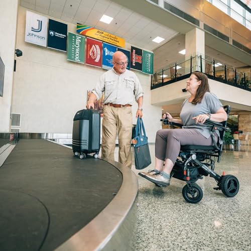 White Electric Wheelchair with 300 Lbs Weight Capacity, 12 Ah Battery, 17"x17" Black Foam Seat D9887