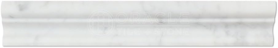 Carrara White Marble Crown Molding Trim, Honed V259
