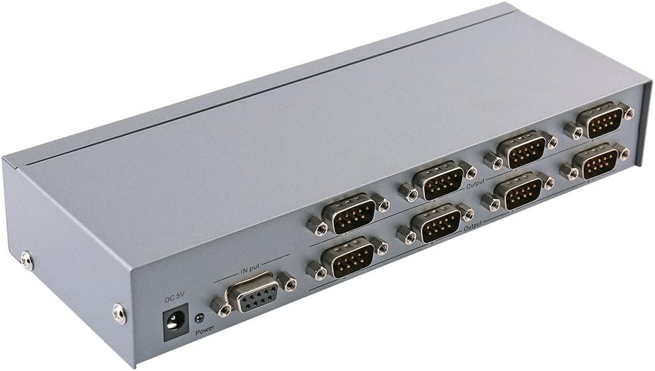 8 Port RS232 Serial Splitter Switch Box with Power Adapter Q62082