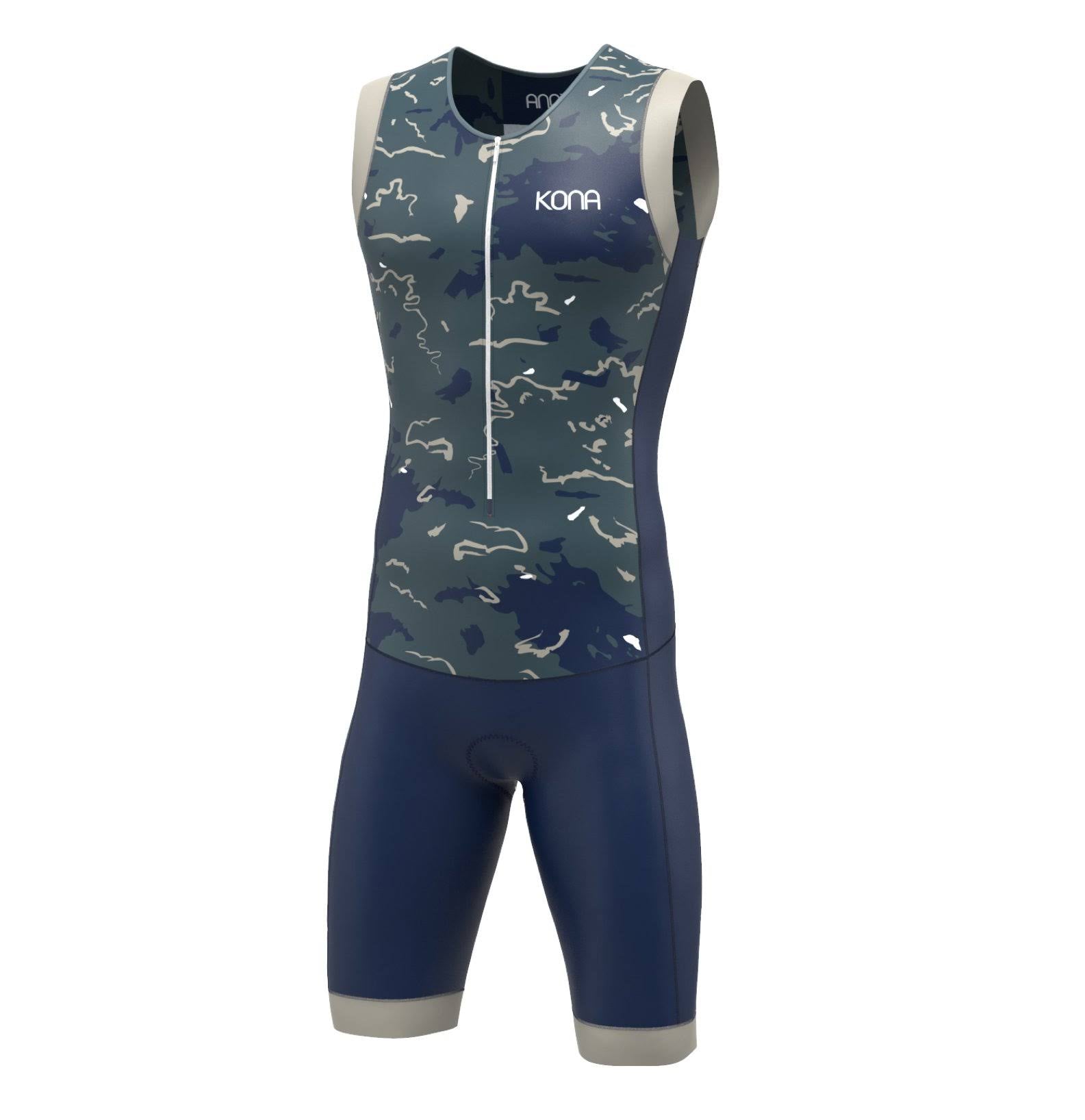 Aqua Camo Navy Camo Large Triathlon Race Suit X6094