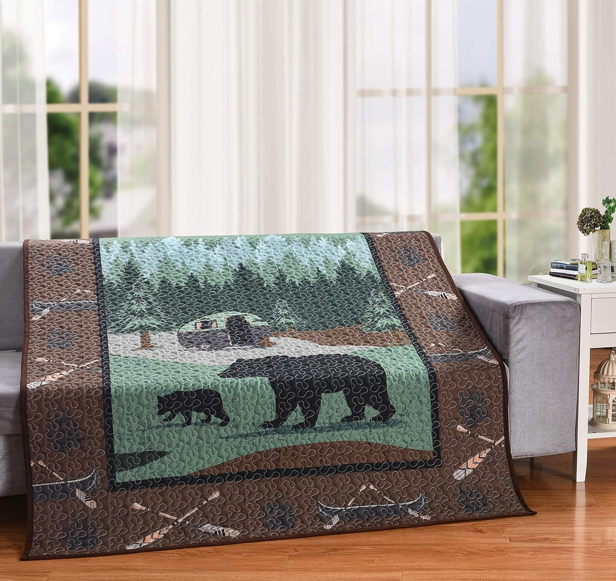 King Quilt Set 108 x 90 Rustic Bedding Set U310