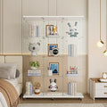 Black 4-Tier Glass Display Cabinet with 12 Shelves and Double Doors Q8870