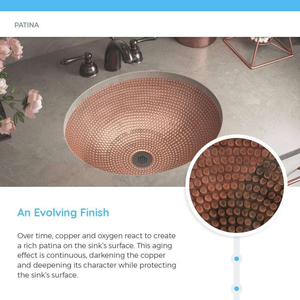 Antique Bronze Copper Oval Sink with Grid Drain F9570