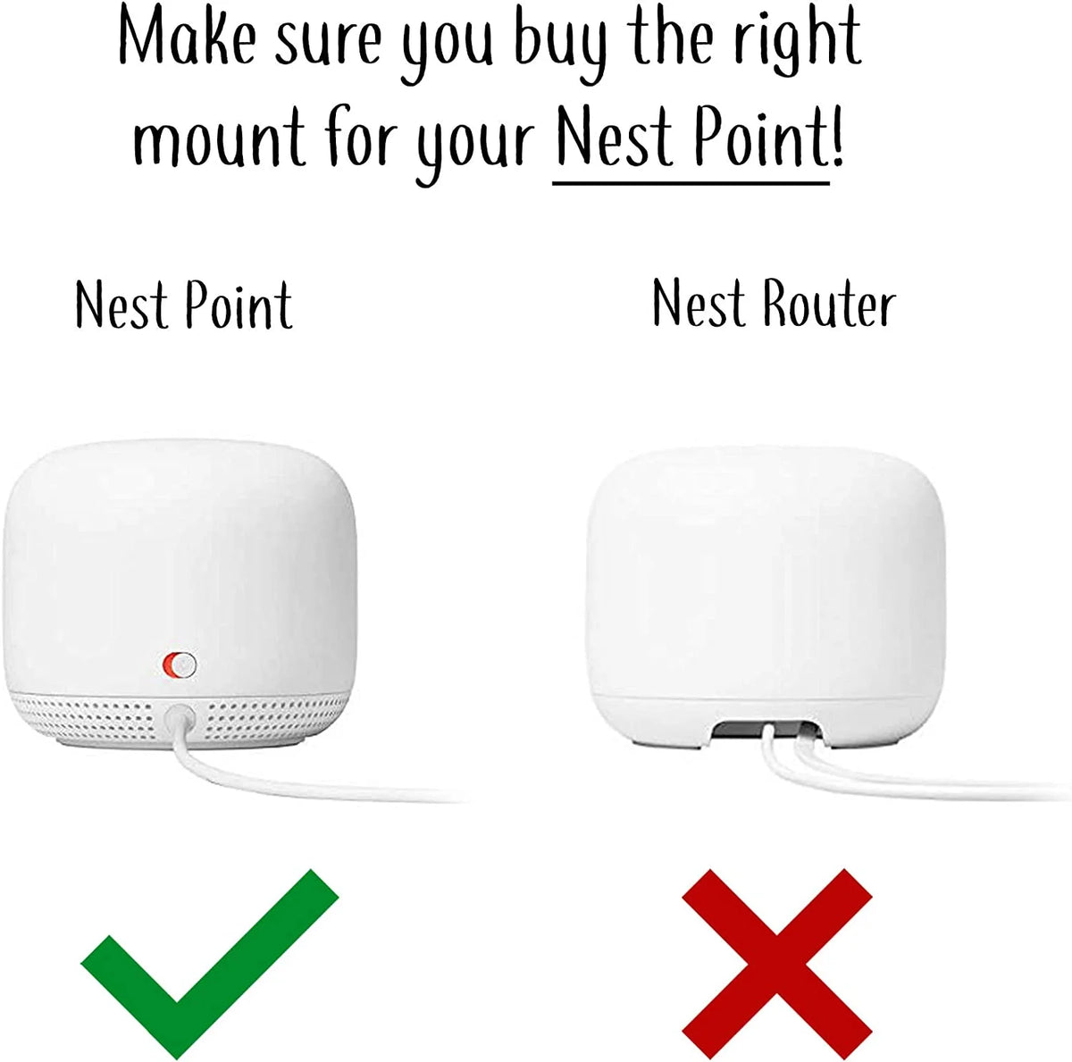 Lowest Profile Outlet Holder Mount for Google Nest WiFi Point M44652