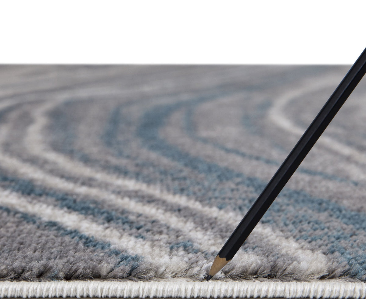 Marble Stripes Area Rug Grey/Blue 5'3"x7'3" Polypropylene H590022